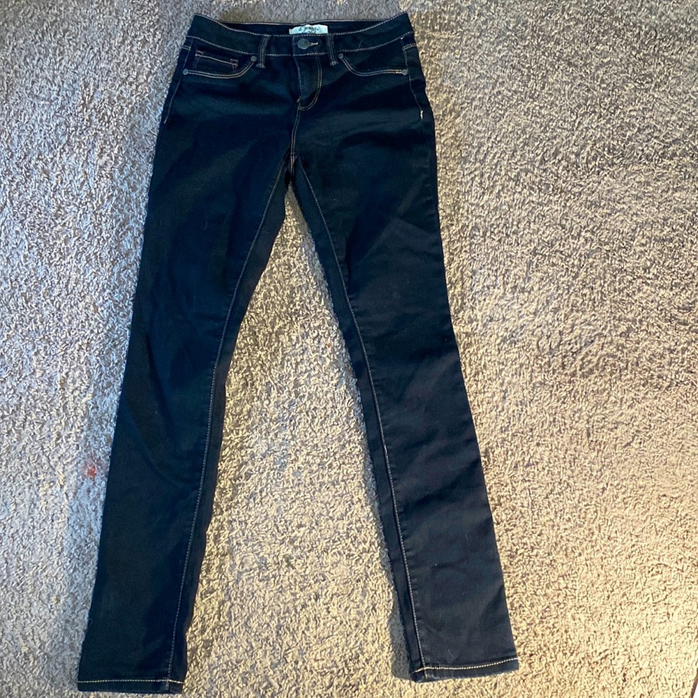 VINTAGE JET BLACK LOW WAISTED SLINNY JEANS